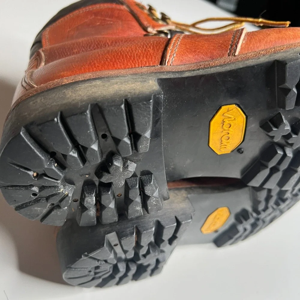 Vintage Dexter Hiking Boots Vibram Sole Brown Leather Mountaineering USA Men's 7